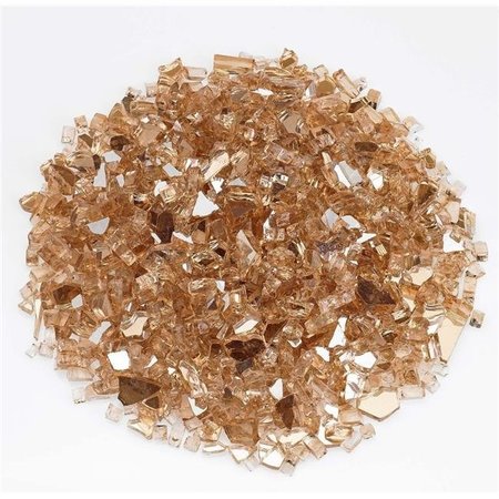 AMERICAN FIREGLASS American Fireglass AFF-CHAMRF-10 0.25 in. Champagne Reflective Fire Glass - 10 lbs AFF-CHAMRF-10